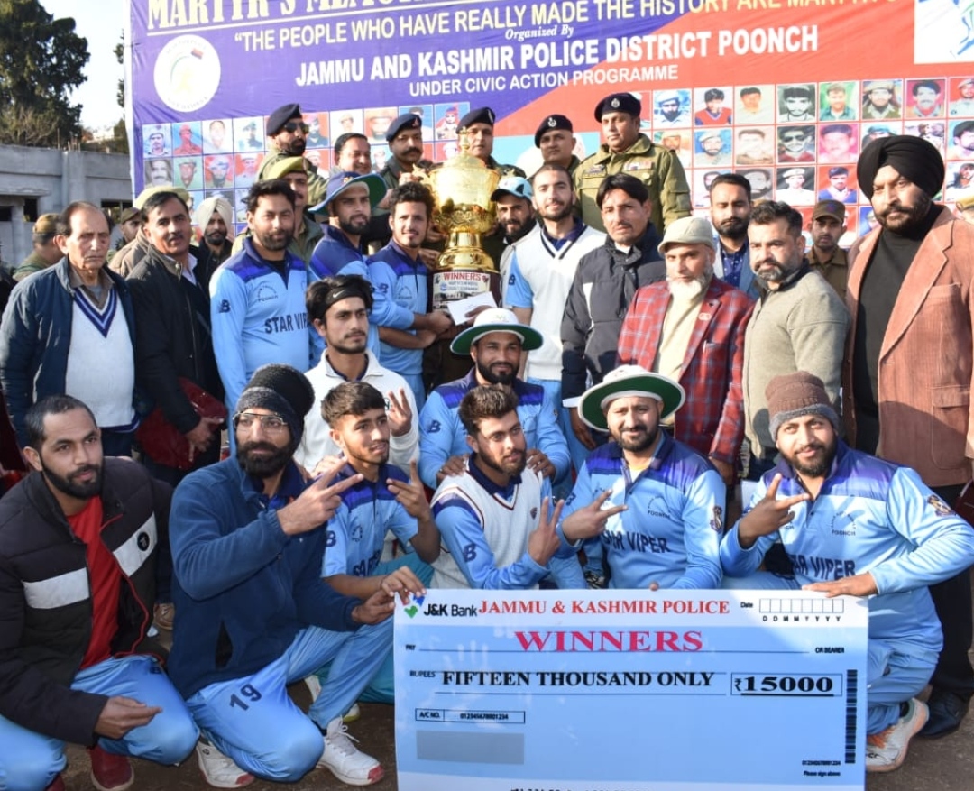 Police Martyrs Memorial T.20 Cricket Tournament inaugurated by SSP Poonch at Sports Stadium Poonch    People appreciated the services of Police department for up bringing the talent of youths which help them to remain away from drugs menace